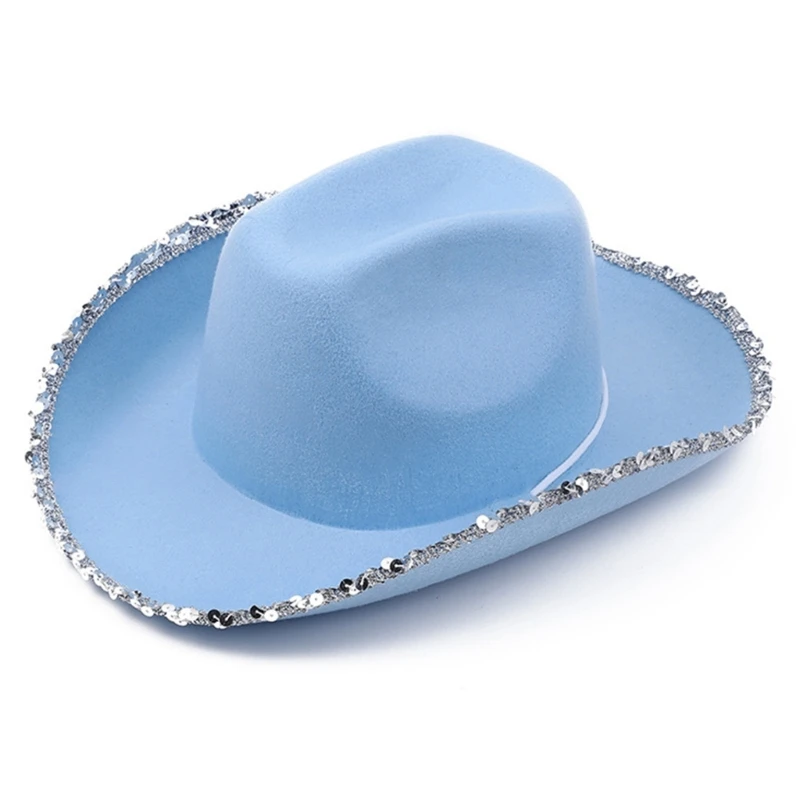 TOWARDSNAN Sposa Cowgirl Cappello Cowboy Bachelorette Party to Be Sash to Be per Bridal Shower Strass Cowboy Hat Band, bianco, Taglia unica