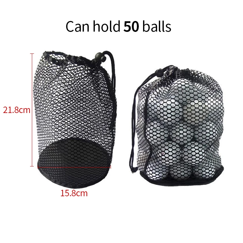 Golf Sports Mesh Net Drawstring Pouch for Ball Carrying - Nylon Golf & Tennis Bag Accessories