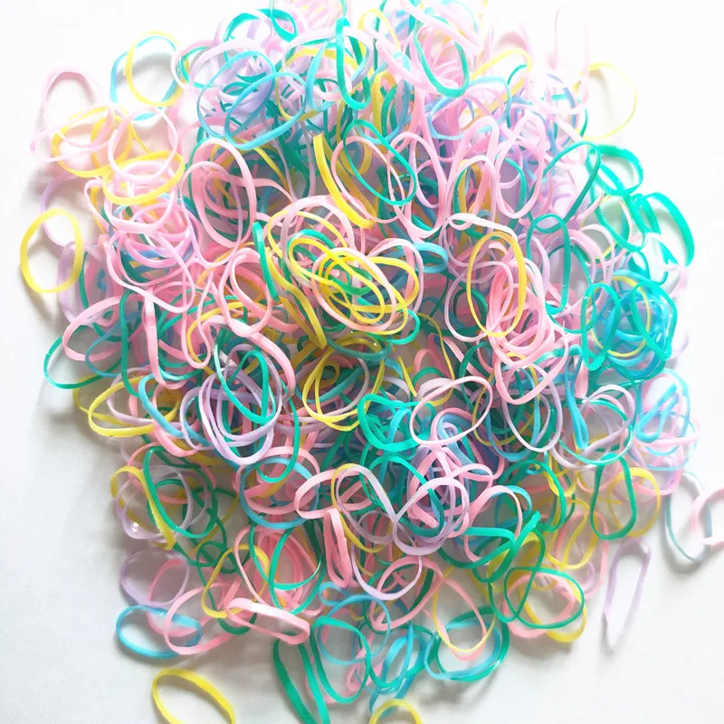 1000Pcs Colorful Disposable Hair Bands Girls Elastic Rubber Band Kids  Ponytail Holder Headband Children Hair Accessories