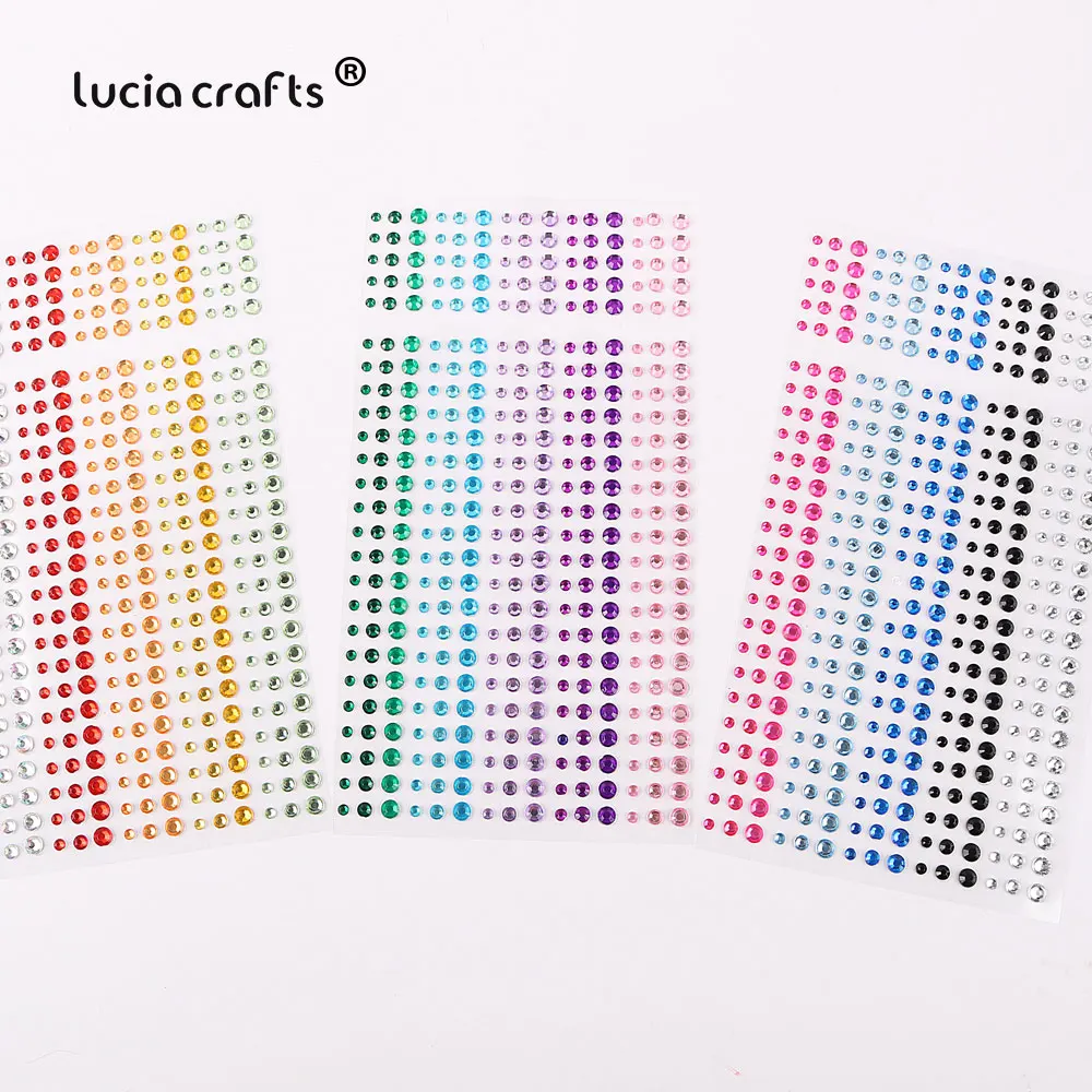 Lucia crafts  Colorful  Self Adhesive  Nail Rhinestones DIY Phone Car Decoration Stickers Scrapbooking    C0801 