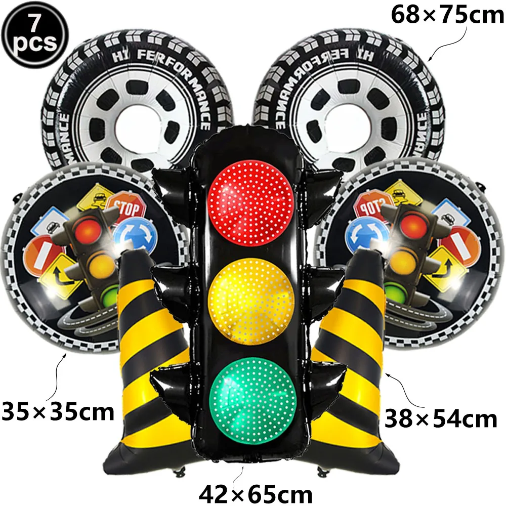 Racing Party Traffic Light Balloons - Aluminum Film Decorations