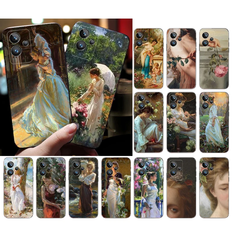 Custodia Per Telefono Per Oppo Realme Gt 2 Pro X2 Pro Xt C25S 9 8 7 6 Pro 6I Gt Master C3 C21Y C11 X3 Superzoom Art Paint Sexy Beauty Woman