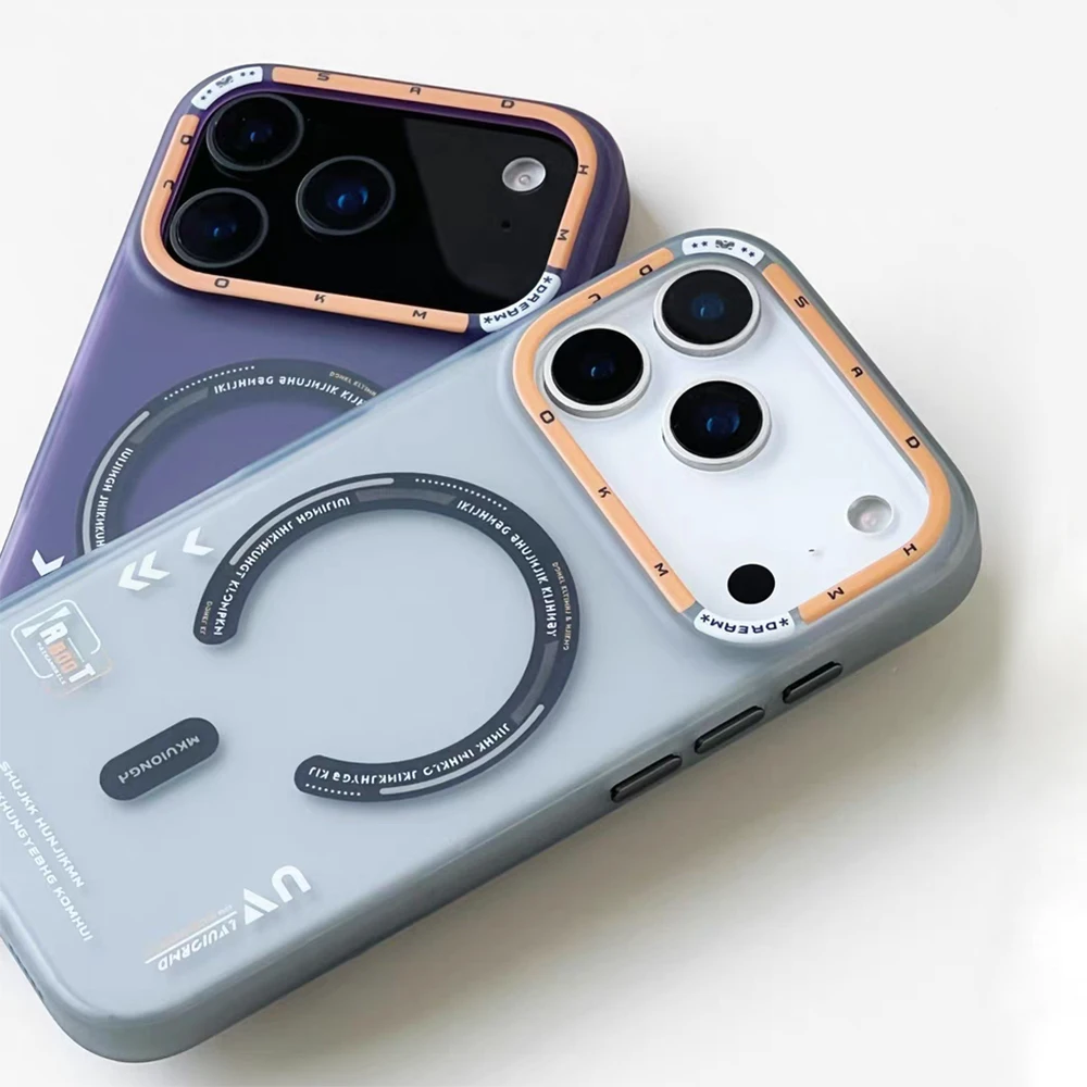Matte Magnetic Phone Case with Frosted Back and Metal Lens Frame