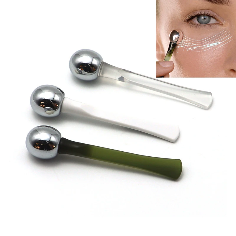 Eye Roller Massage Stick Eye Cream Applicator Cosmetic Spatula Anti Wrinkle Facial Spoon Gold Alloy Face Thin Skin Care Tool