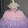 Charming Boat Neck Quinceanera Dress Appliques Off Shoulder Corset Ball Gown Quinceanera Party Made to Order vestidos 15 años 1211 6