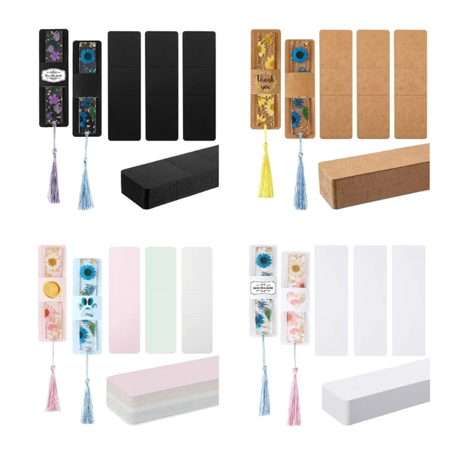 Bookmark Sleeves,Bookmark Holder Display Sleeve Packaging Selling,Bookmark  Sleeves Resin Bookmark Holder Organizer,DIY Bookmarks Blank Display Cards  Book Markers,Pens Bookmark Wrapping White 