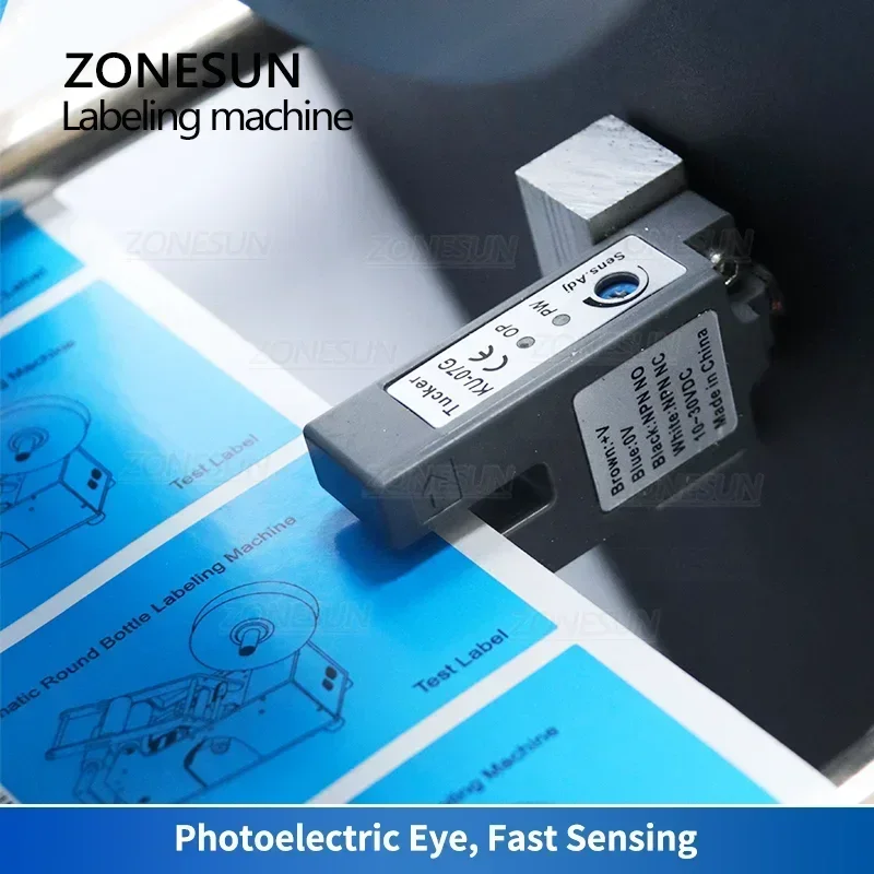 ZONESUN Semi Automatic Round Bottle Labeling Machine Stamp Dispenser Target Pasters Label Sticker Bottle Labeler ZS-TB16P 2
