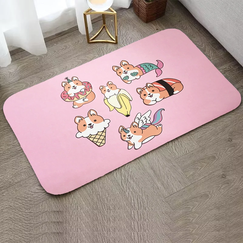

Entrance Doormat Cute Animal Cartoon Washable Non-slip Kitchen Rug Rugs Home Decoration Mats Bedroom Children Room Mat Custom