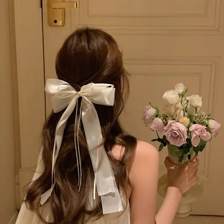 Women's Sweet Style Bow Tie Ribbon Hair Clips - Kawaii Fairy Hair Accessories