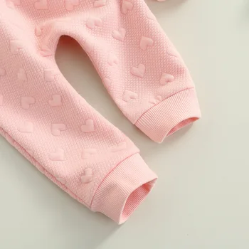 0-24M Newborn Infant Baby Girl 2Pcs Autumn Clothing Set Long Sleeve Heart Printed Top Shirt Long Pants 5