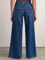 "Women’s Deep Blue Wide Leg Jeans - Stylish Denim Trousers for Comfort and Versatility - Image 3