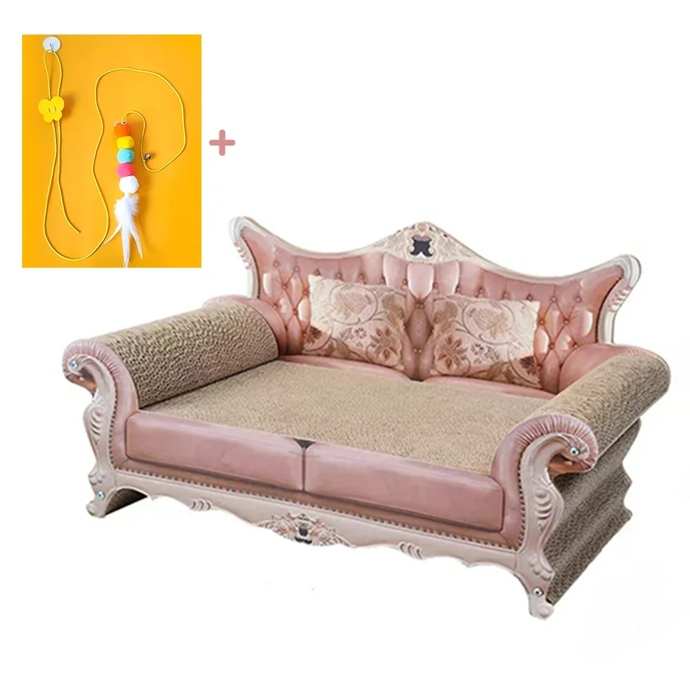 

Розовый диван-Когтеточка с удобным дизайном для кошачьих когтей