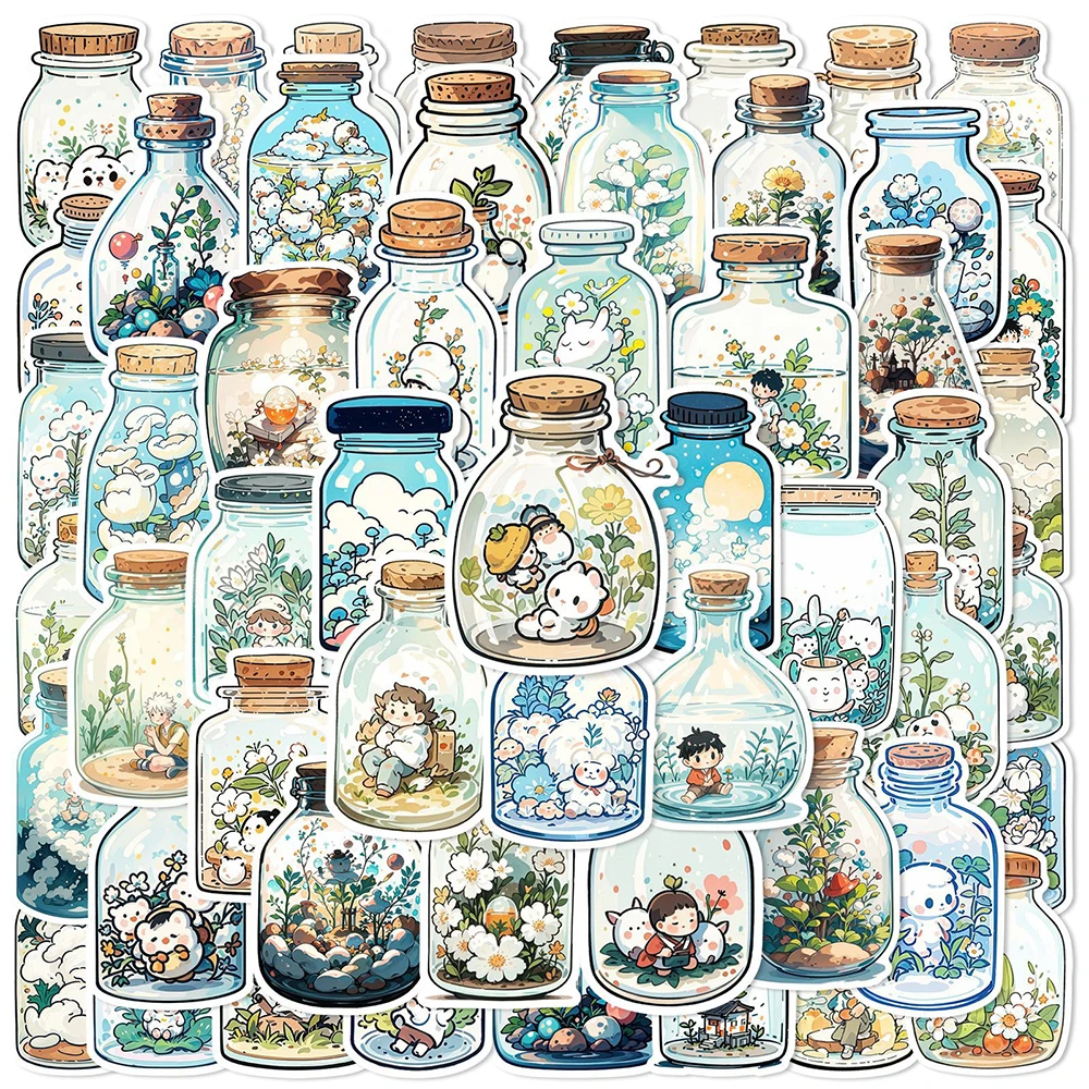

10/30/50pcs Cute INS Style Bottle World Cartoon Stickers Decals Laptop Fridge Guitar Notebook Diary Stationery Sticker Kids Toys