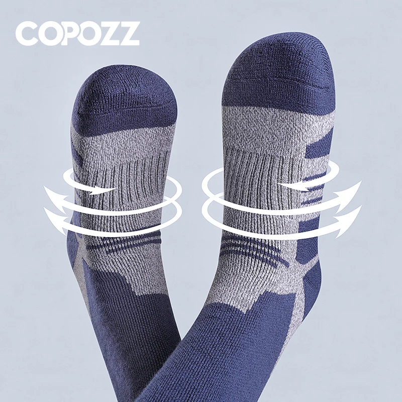 COPOZZ Winter Men Women Thermal Ski Socks Warm Wool Cycling Soccer Snowboard Socks Thickened High Tube Moisture Absorption Socks