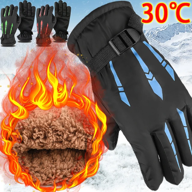 Winter Warmer Non-slip Gloves Men Outdoor Waterproof Skiing Riding Driving  Five Finger Glove Fleece Thermal Plush Mittens - AliExpress