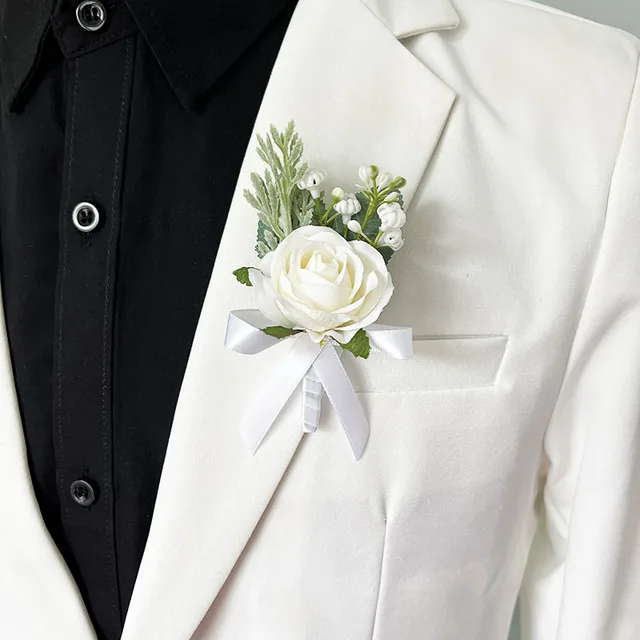 Cravatta Blu Navy Pois Rosa con Motivo Fatto a Mano da Uomo Matrimonio Formale