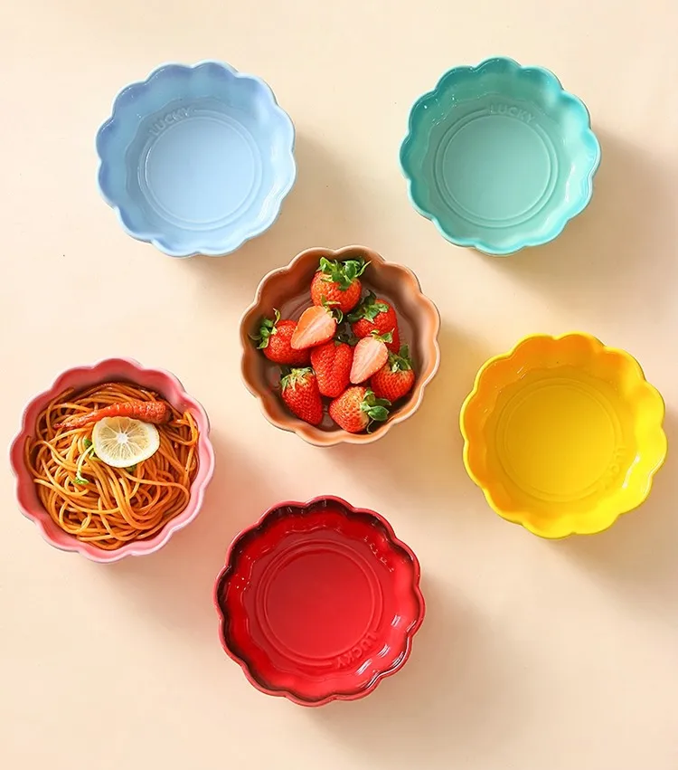 Air fryer special baking bowl, oven, high-temperature resistant steamed egg bowl, ceramic fruit salad plate