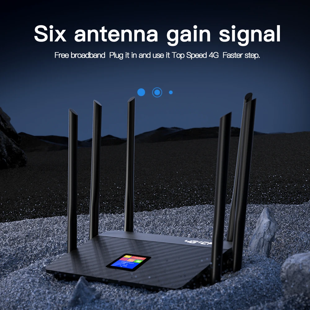 Kuwfi-roteador Wifi Cpe Lte 5200mah 4g High Gain Pcs Antenas Externas Display Lcd Lan Wan Rj45 Slot para Cartão Sim - Imagem 3