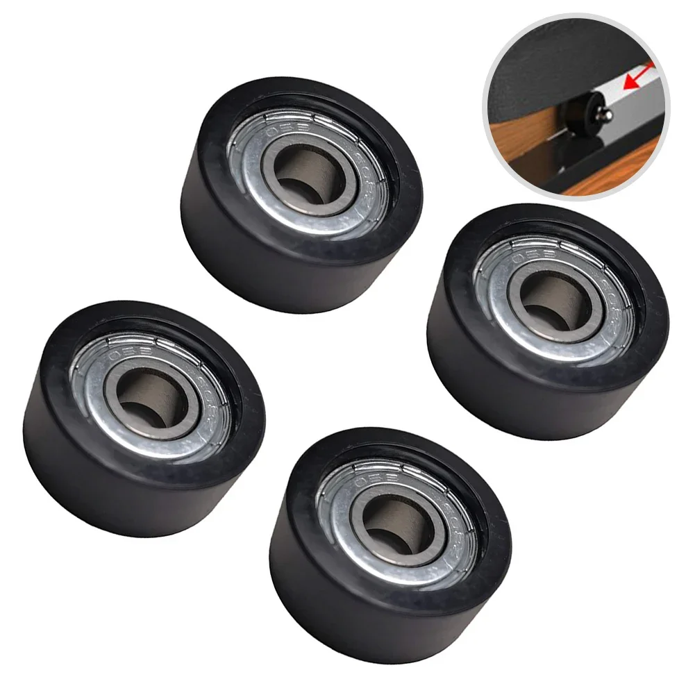 4 Pcs Nylon+steel Rowing Machine Seats Wheel PBearing Seats Cushion Moving Wheel 8*27*11mm Gear Passive Round Accessories