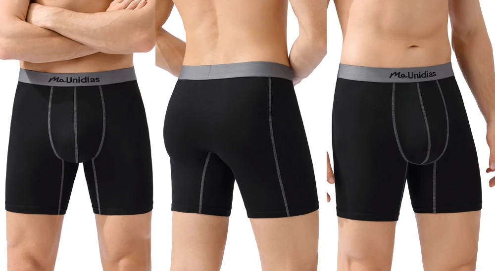 5-teilige mittellange Herrenhöschen, Shorts, Buchstabenbund, Boxershorts, bedruckte Unterwäsche, Herren-Boxershorts, sexy Herren-Unterhosen mit langem Bein – Detail 11