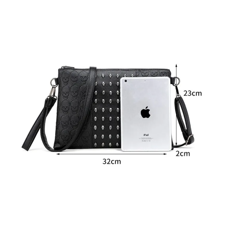 New Nail Skull Fashion Shoulder Bag Handbag Street Trend Europe and The United States Wind Rivet Female Chain Women's Bag