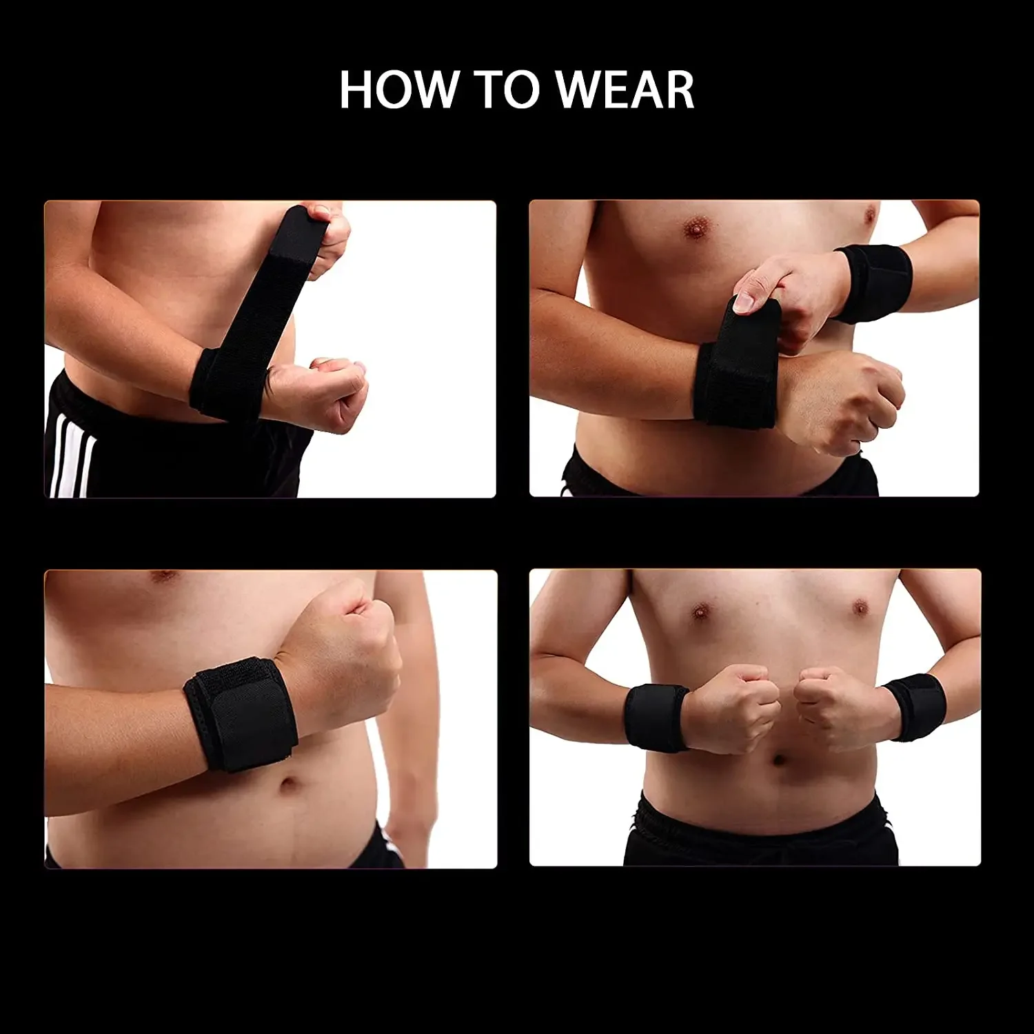 1 Pair Sports Wrist Straps Brace Adjustable Wristband Wrist Support Protection for Weightlifting Pain Relief Fitness Bandage 4
