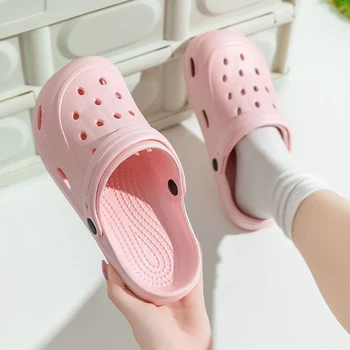 Summer Hollow Out Women Slippers EVA Lightweight Outdoor Women's Sandals Anti Slip Thick Sole Beach Slides Couple Garden Shoes 1