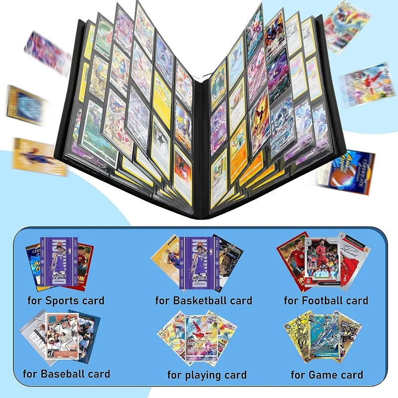Card Holder Trading Card Collector Holder 9-Pocket 360 Cards Binder Portable Storage Case Suitable for Game Cards Pokemon Sport