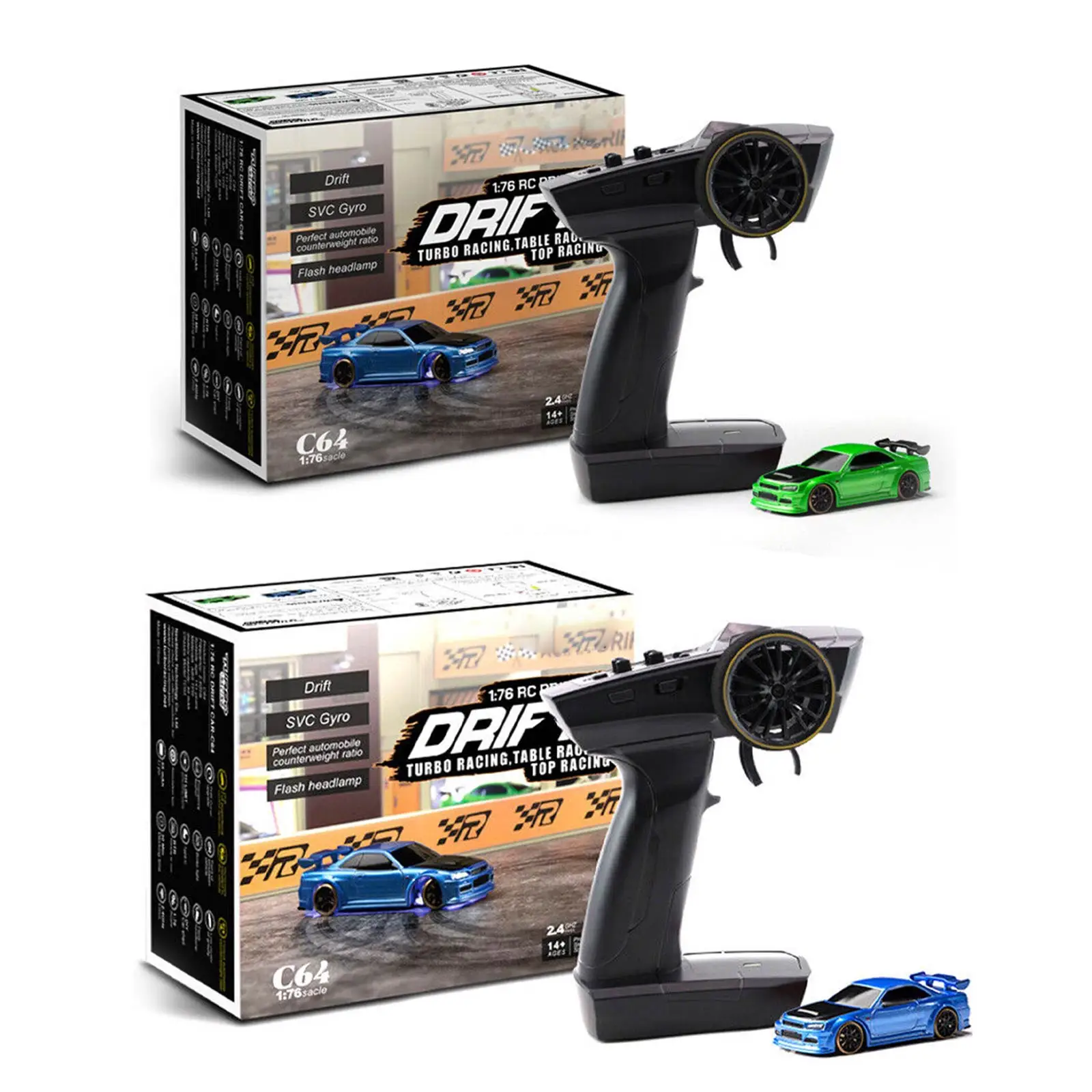 Turbo Racing 1:76 C64 C73 C72 C74 Drift RC Car With Gyro