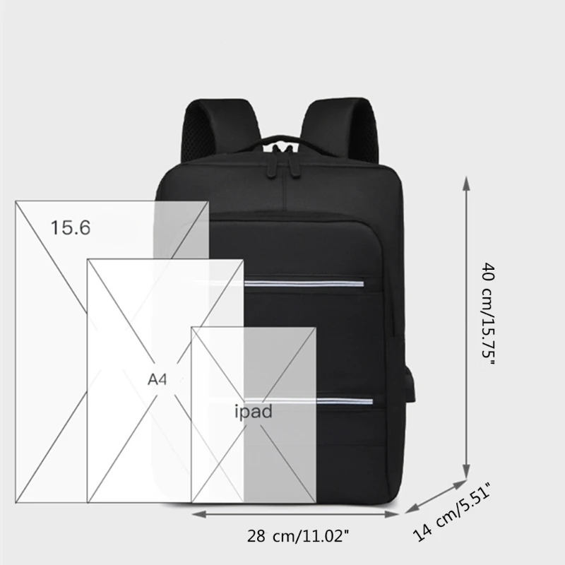 Large Capacity Bookbag Laptop Backpack with USB Charging Port Travel Rucksack Daypack College School Bag for Student