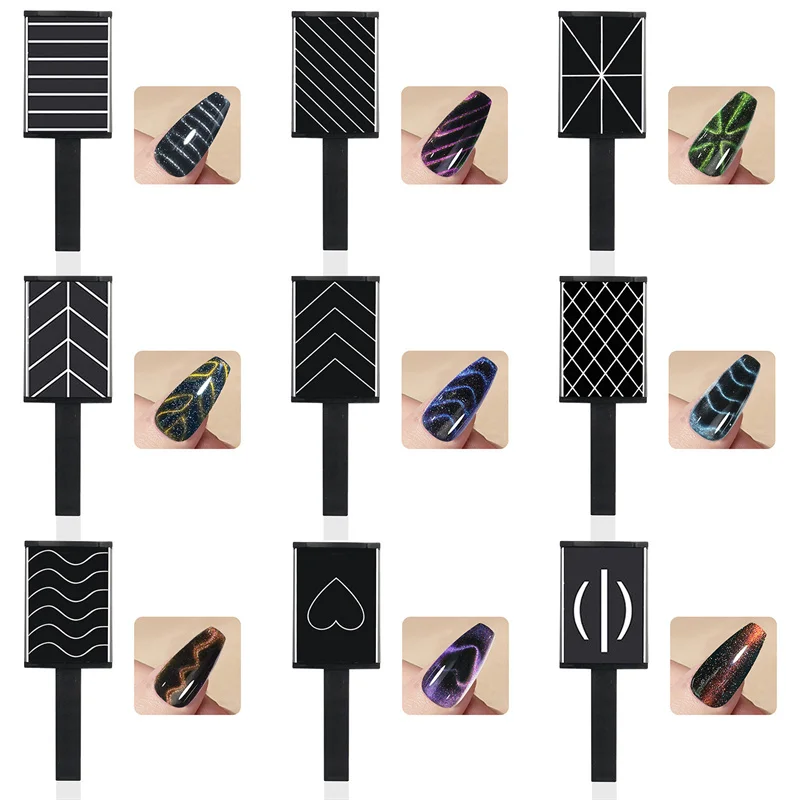 Magnetic Nail Art Tools Stick Cat Eye Nail Gel Magnets Bar Heart Wave Stripe Iron Absorp Force