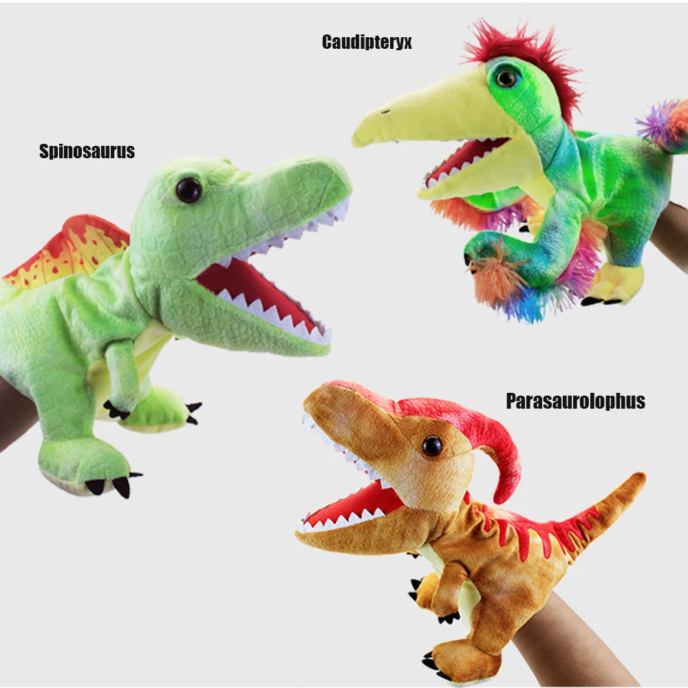 

Dinosaur Hand Puppets Toy Cute Soft Plush Toy Hand Puppet Toys Gift for Kids Party Show Imaginative Play