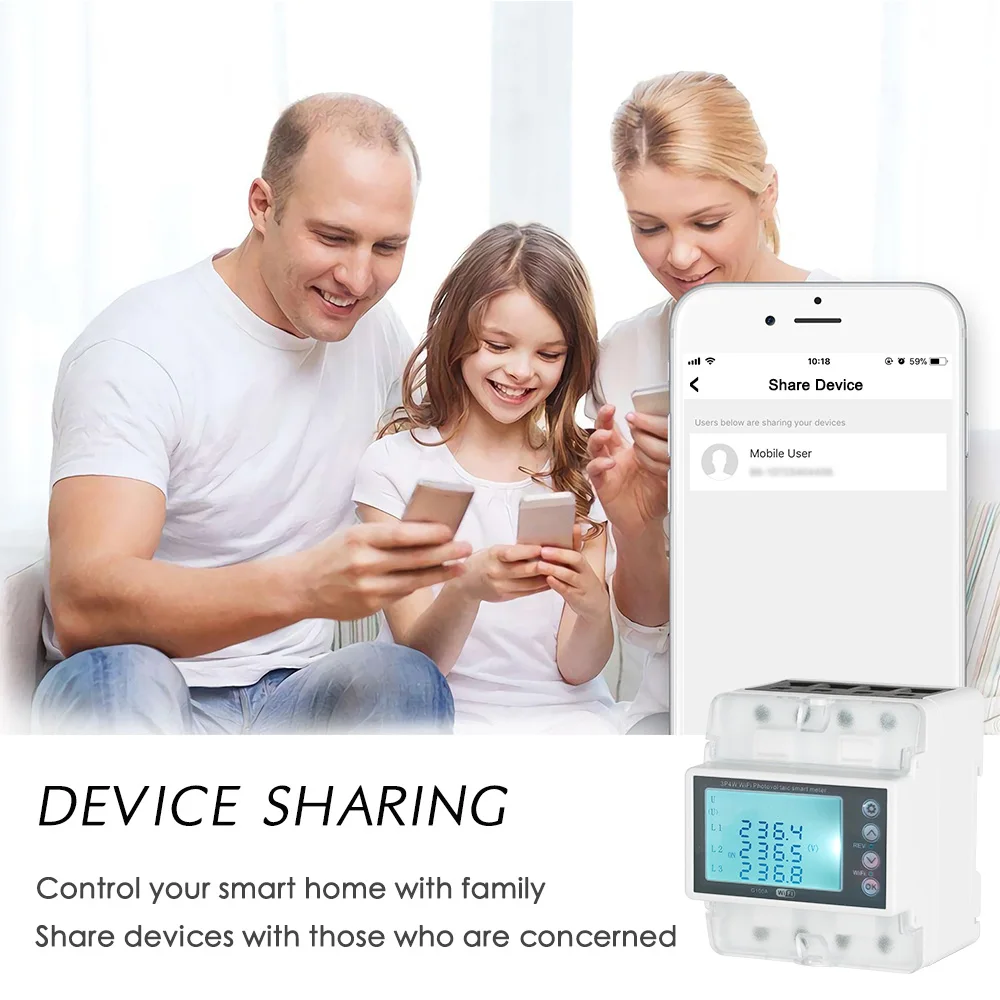 3 Phase 4 Wire 380V 100A Tuya WiFi Smart Bi-Directional Energy Power kWh Meter O