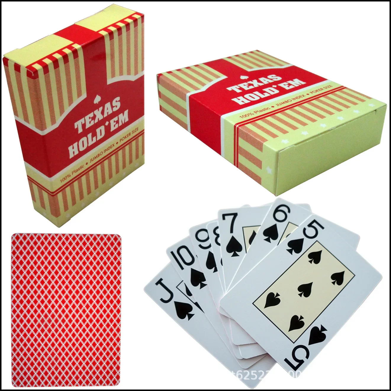Playing Cards Plastic 63*88 Size 56 Pieces Texas Holdem Waterproof Wear-resistant
