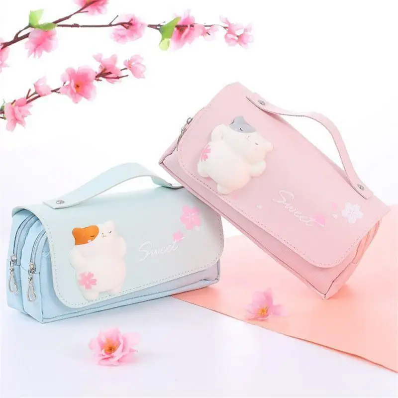 

Милый корейский канцелярский пенал, кавайный набор, школьные принадлежности, чехлы для мальчиков, сумка для карандашей, коробки Kawai, эстетическая сумка