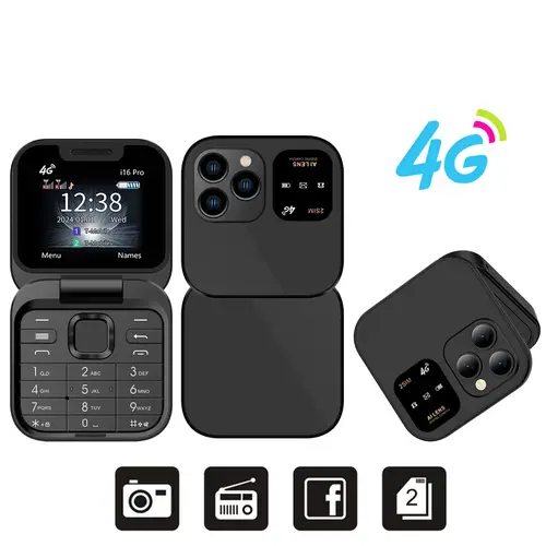 SERVO i16 Pro 4G LTE Mini Flip Mobile Phone Dual SIM Standby Call Recording Speed Dial FM Radio Blacklist Small Fold Cellphones - Image 9
