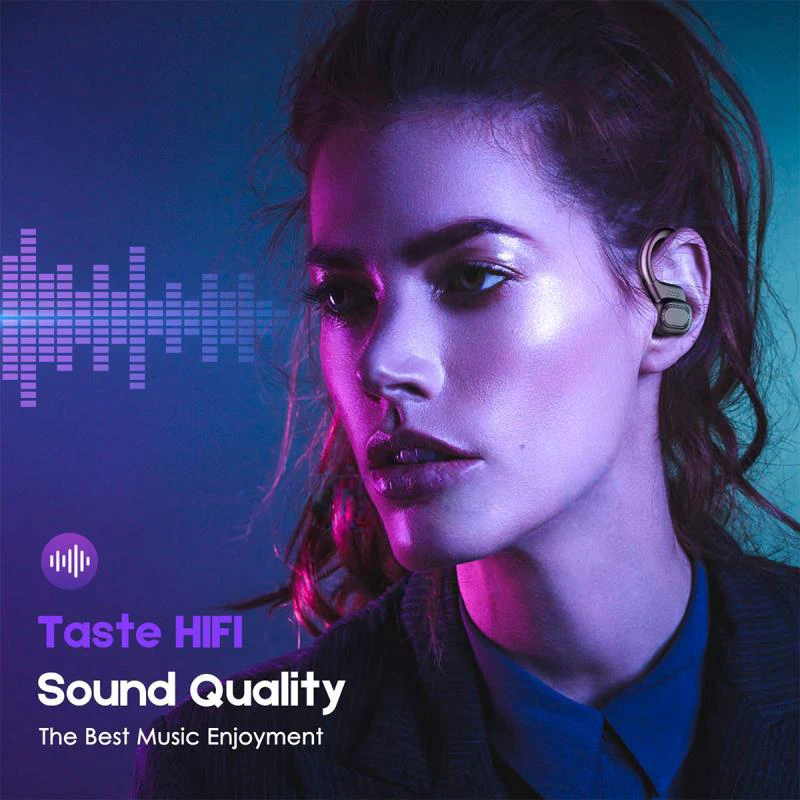 Original Wireless Earphones Ture Wireless Earbuds Ear Hook Sports HiFI Stereo Waterproof Headset With Mic TWS Headphone 6