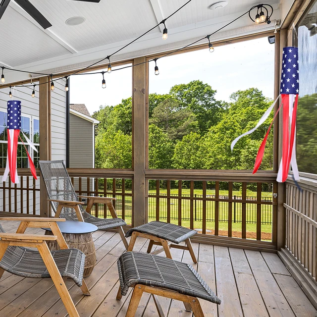 Amerikai Zászló Hímzett Csillagok Csíkok Szélsock Színes Nyomtatás Usa Július 4 Hazafias Időjárás Lapátkert Kültéri Dekoráció - Image 2