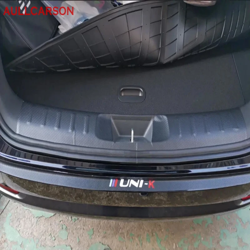 For Changan Unik Uni-k 2022 2023 Car Door Sill Leather Stickers Protection  Plate Carbon Fiber Threshold Strip Accessories