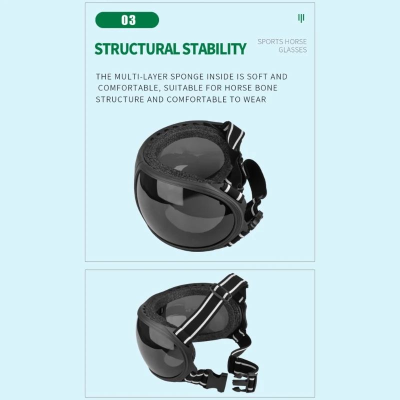 Windproof Horse Sunglasses Equestrians Medium Large Horse Pet Glasses Snow Beach Outdoor Snow Sports Eye Wear horse sunglasses