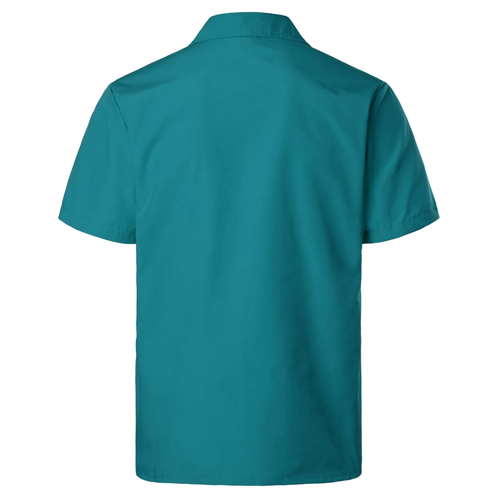 Pure-Color Mens' Shirts Multiple Pockets Lapel Short Sleeves Cardigan Summer Thin Tops Male Blouse Single Breasted Shirt For Man 2