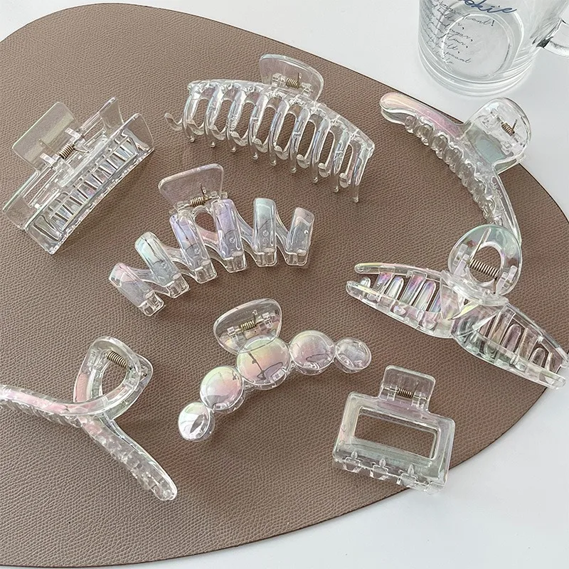 

Fashion Women Fashion Transparent Mermaid Hair Clip Hair Claw Korean Version Female Shark Clip Girl Hair Clip Hair Accessories