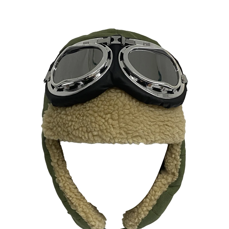Winter Trapper Hat for Men & Women Trooper Russian Cap Ear Flaps Ushanka Hat Bomber Cap with Windproof Glasses 2