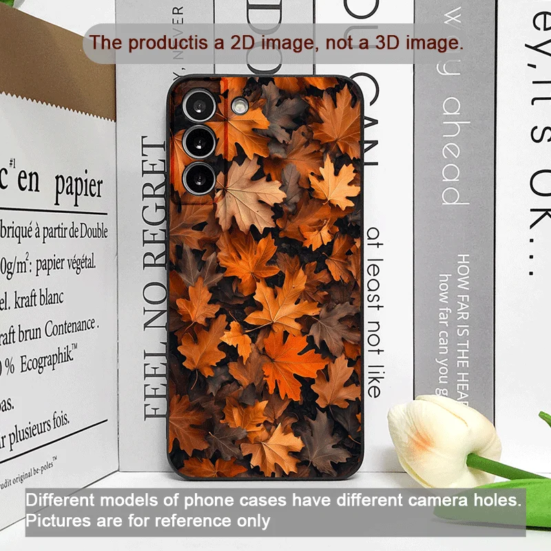 Hand-Painted Autumn Maple Leaf Phone Case – Artistic Soft Cover with Unique Design