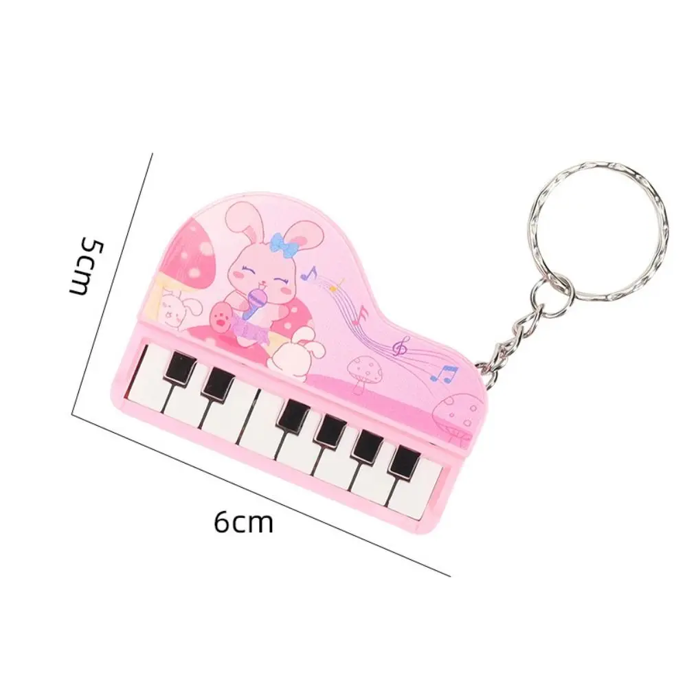 Creative Cartoon Music Electronic Piano Keychains Mini Musical Instrument Piano Pendant Key Ring Funny Birthday Gift