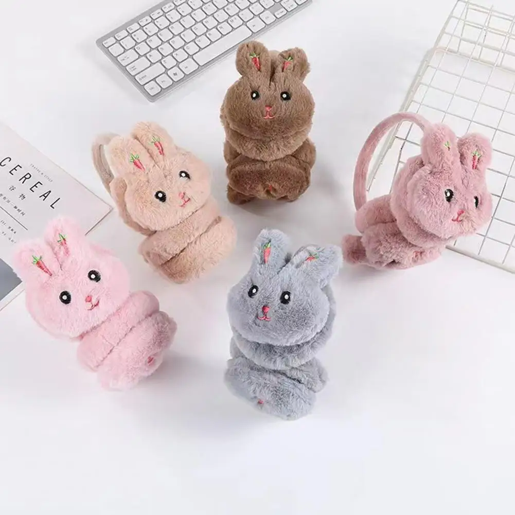Winter Cute Rabbit Shape Earmuffs Girls Cute Ear Protection Warm Earmuffs Outdoor Ear Warmer Soft Earflap Furry Covers 귀마개