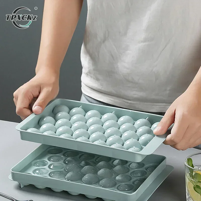 3D Round Ice Cube Tray With Lid Plastic Diamond Spherical Style Ice Mold DIY Mould Ice Ball Maker Kitchen Tools ice cube mold