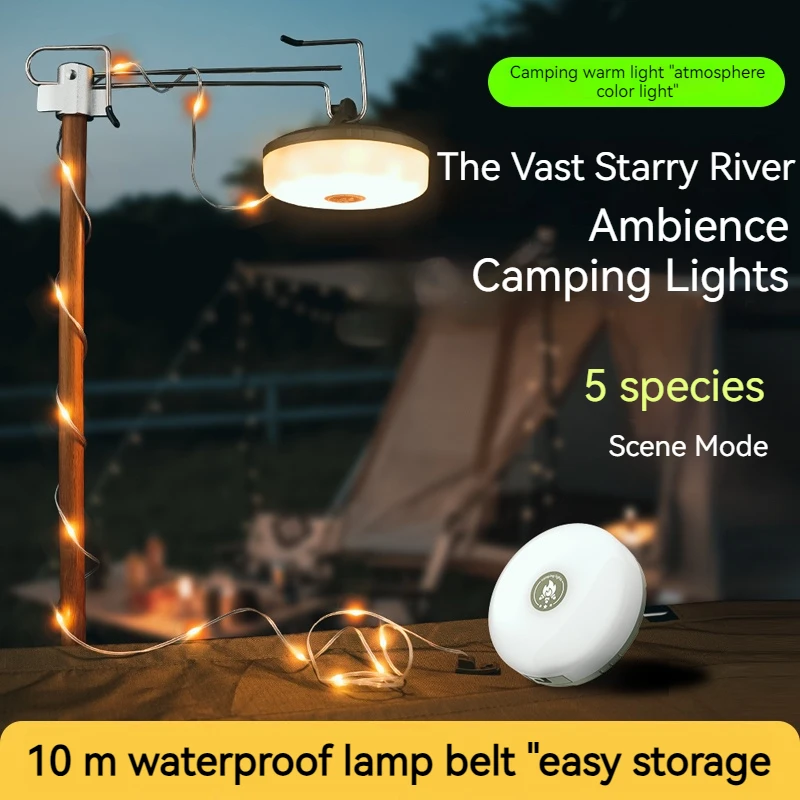 Guirlande Lumineuse Camping 3 En 1 Rechargeable - LED Multicolores - Extérieur - USB