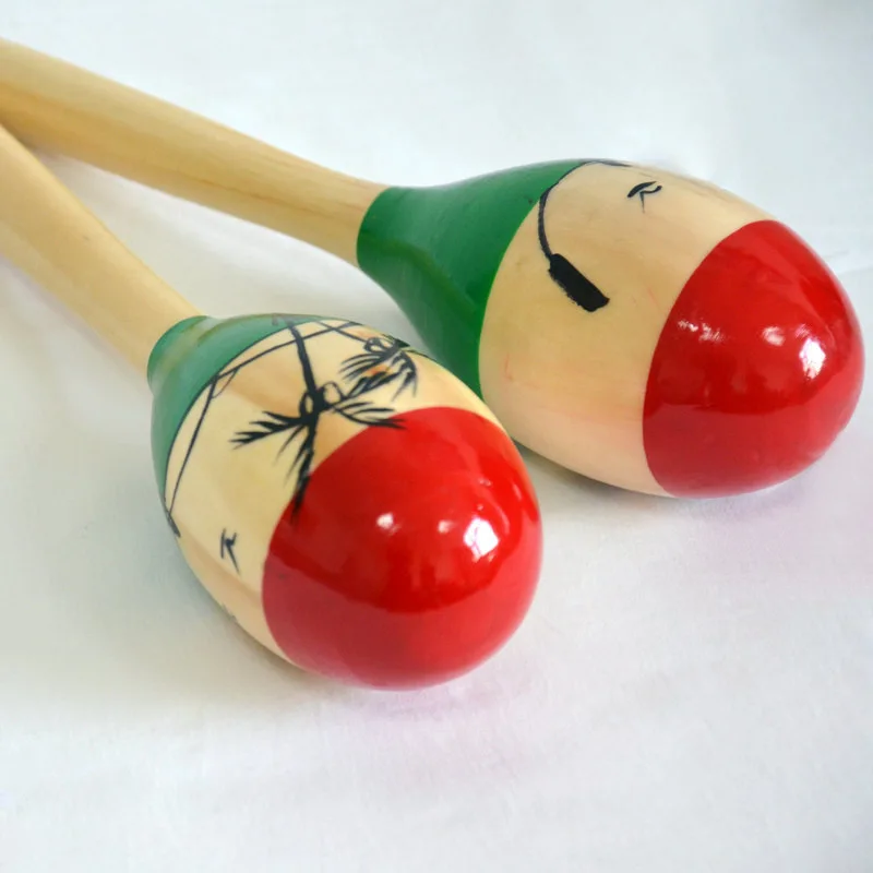 Wooden Sand Hammer Coconut Tree Hand Shake Sand Ball Folk Song Accompaniment Ball Hammer Small Percussion Instrument