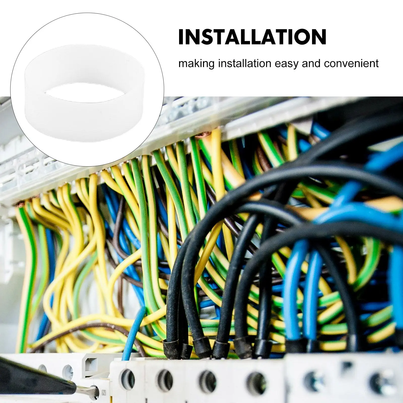 500Pcs 실리콘 케이블 타이 탄성 코드 스트랩 플랫 재사용 가능한 밴드 케이블 관리 홈 오피스 와이어 정리 도구